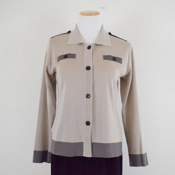 Vintage‎ Tan and Black Acrylic Knit Top size XS - Picture 9 of 10